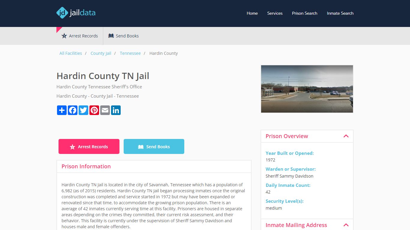 Hardin County TN Jail Inmate Search and Prisoner Info - Savannah, TN